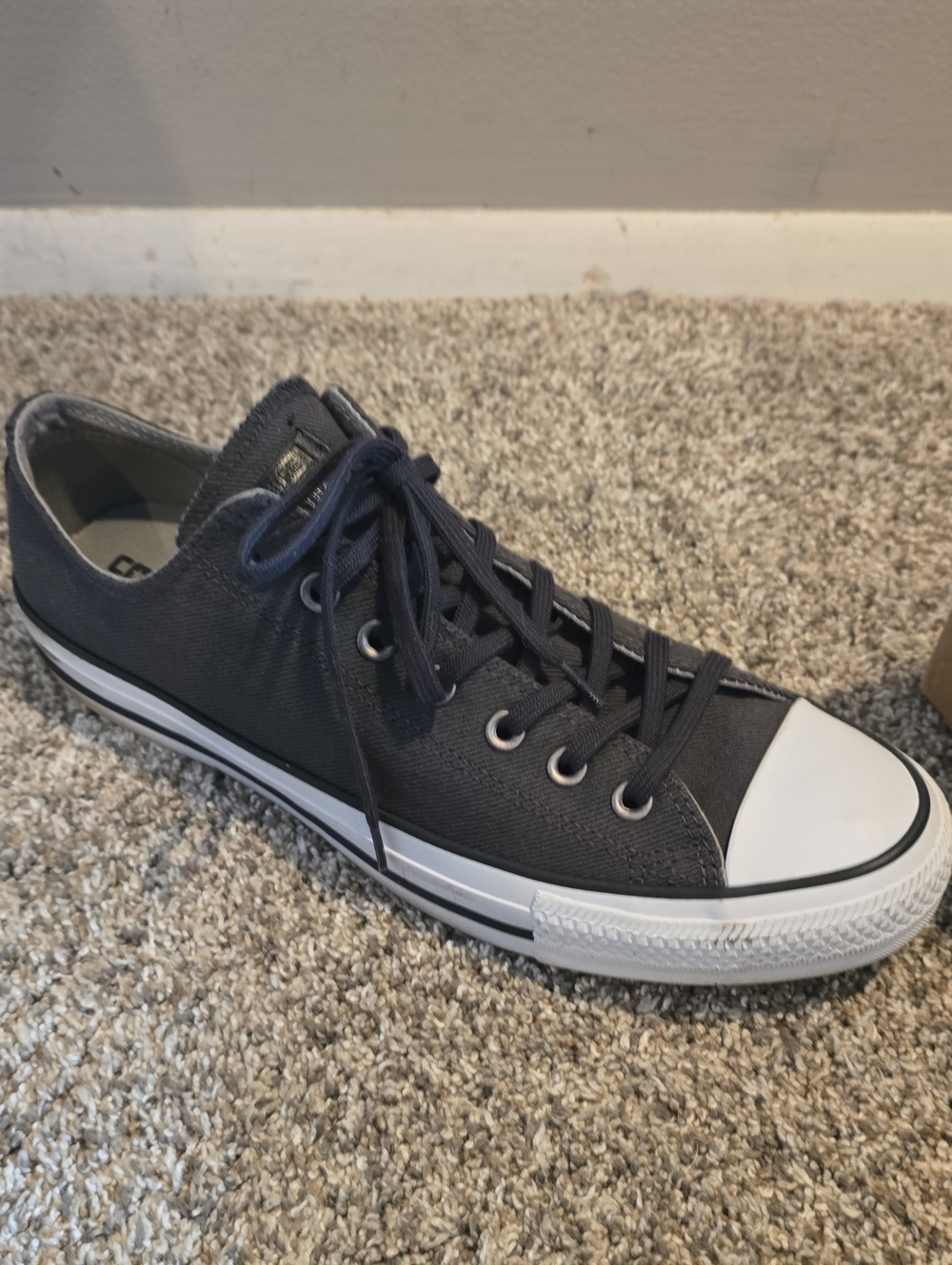 Converse Men's Low-Top Sneakers in Dark Gray and White